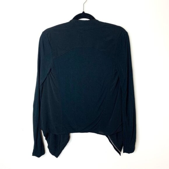 Aritzia Babaton Oliver Moto Blazer Zip Up Asymmetrical Draped Black  Size XS - Picture 10 of 13